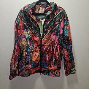 Farm Rio Women’s Black Cool Leopards Windbreaker - Size M  NWT